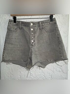 Universal Thread Vintage Midi  Gray Denim Shorts with Button Fly
